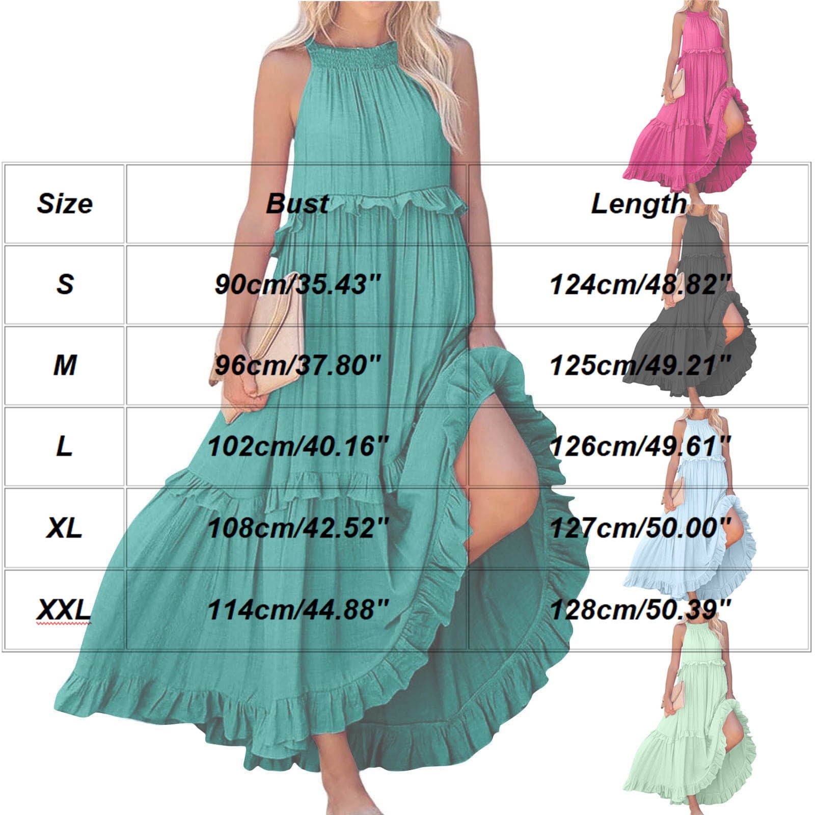 LVHAOGJOB Strap Midi Dress for Women Summer Trendy Sleeveless Dress with Pockets Loose V Neck Mujers Sundress Elegant