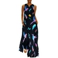 thumbnail image 2 of Bird And Floral Dress Pretty Birdie Modern Maxi Dress Street Style Casual Long Dresses Spring V Neck Design Clothing Large Size, 2 of 7
