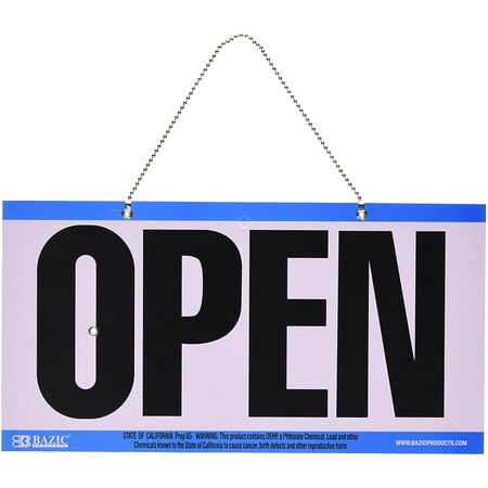 Bazic Closed Clock Sign with Open Sign on Back, 6x11.5-Inch, Case of 24 ...