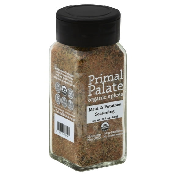 Primal Palate Organic Spices Meat & Potatoes Seasoning, Certified Organic, 2.3 oz Bottle
