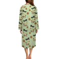 thumbnail image 2 of Yuyamidu Horse Long Sleeve Robes for Women Sunflower Crewneck Loungewear Casual Ladies Bathrobe Sleepwear Green Mid-Length Night Robe Size S Comfy Zipper Front Housecoat, 2 of 7