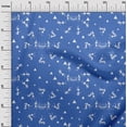thumbnail image 3 of oneOone Cotton Poplin Teal Blue Fabric Asian Floral Block Craft Projects Decor Fabric Printed By The Yard 56 Inch Wide, 3 of 4