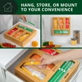 thumbnail image 3 of Royal Craft Wood Bamboo Ziplock Bag Storage Organizer – 4-in-1 Kitchen Drawer & Wall Mount Container for Sandwich, Snack, Quart & Gallon Bags with Slider Top, 3 of 8