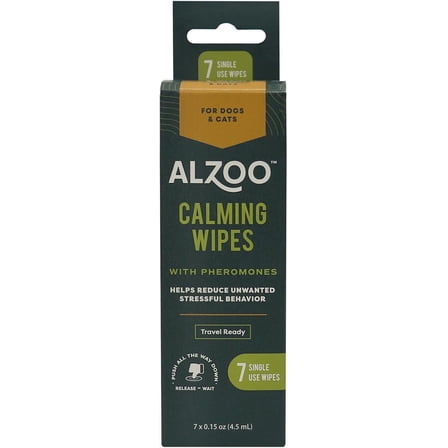 ALZOO On-the-Go Calming Wipes for Cats & Dogs with Pheromones