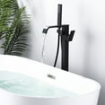 thumbnail image 5 of Wowow Matte Black 1-handle Freestanding Waterfall Bathtub Faucet with Hand Shower (Valve Included), 5 of 7
