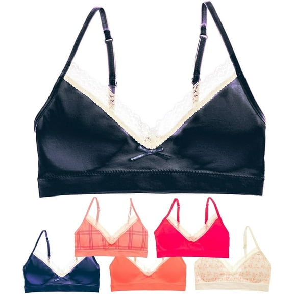 Alyce Intimates Girls Bra, 6 Pack Seamless Bras (Little Girls & Big Girls)