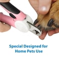 thumbnail image 2 of Flexzion Dog Cat Nail Clipper and Trimmer, Pet Toe Claw Scissor Grooming Tool with Stainless Steel Blades File Easy Grip Handle Safety Guard Avoid Overcutting for Small Medium Large Breed Puppy, Pink, 2 of 7
