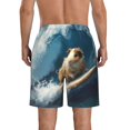thumbnail image 3 of KLL Surfing Guinea Pig Men's Casual Summer Beach Shorts Hawaiian Shorts with Pockets-X-Large, 3 of 5