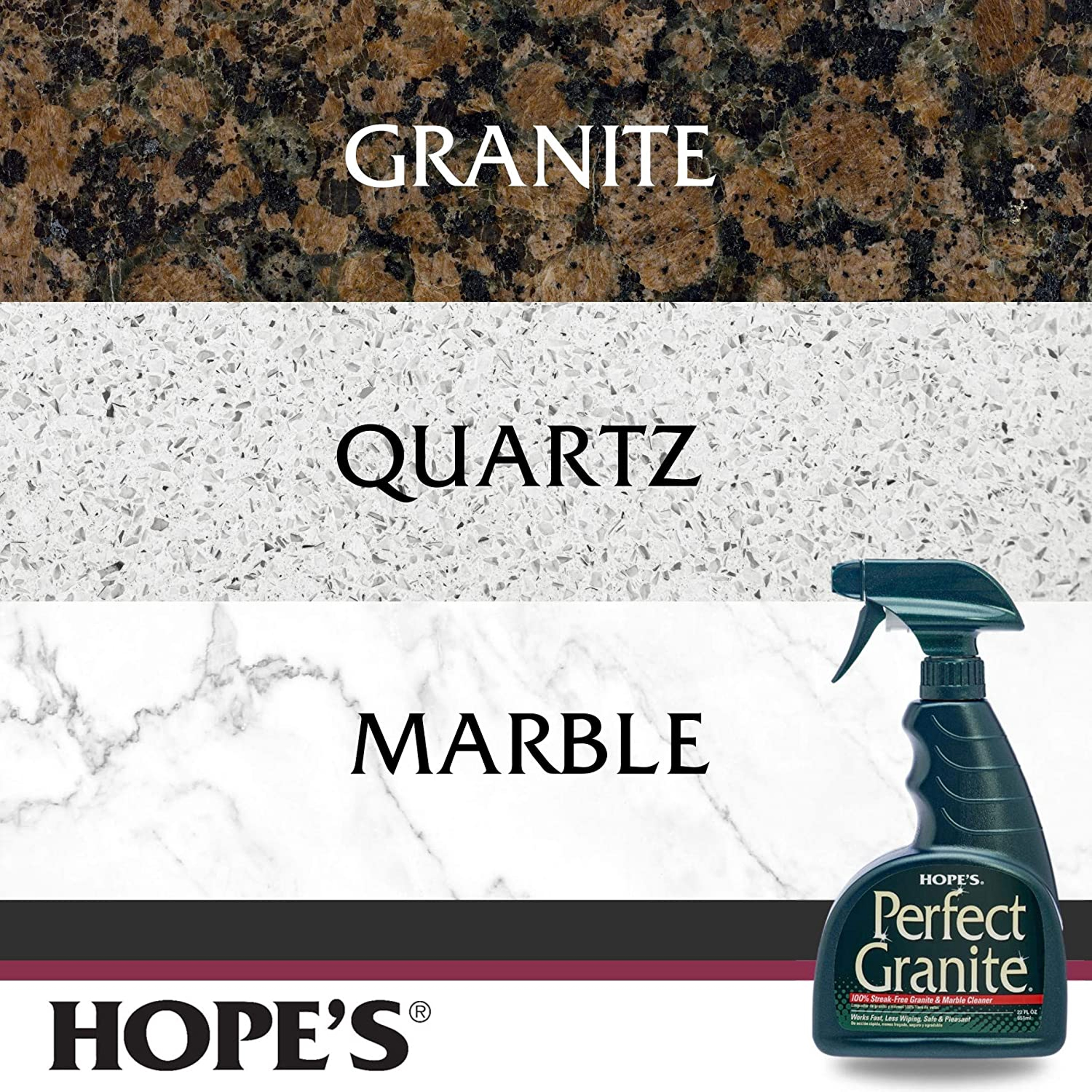 Hope’s Perfect Granite & Marble Countertop Cleaner, Stain Remover and Polish, Streak-Free, Ammonia-Free, 22 Ounce, Pack of 1 - image 5 of 7