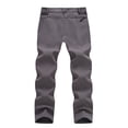 thumbnail image 4 of Zehisen Men's Winter Fleece Lined Hiking Pants With Zip Pockets Waterproof Quick-Dry Travel Fishing Work Outdoor Pants Iron Gray L, 4 of 8