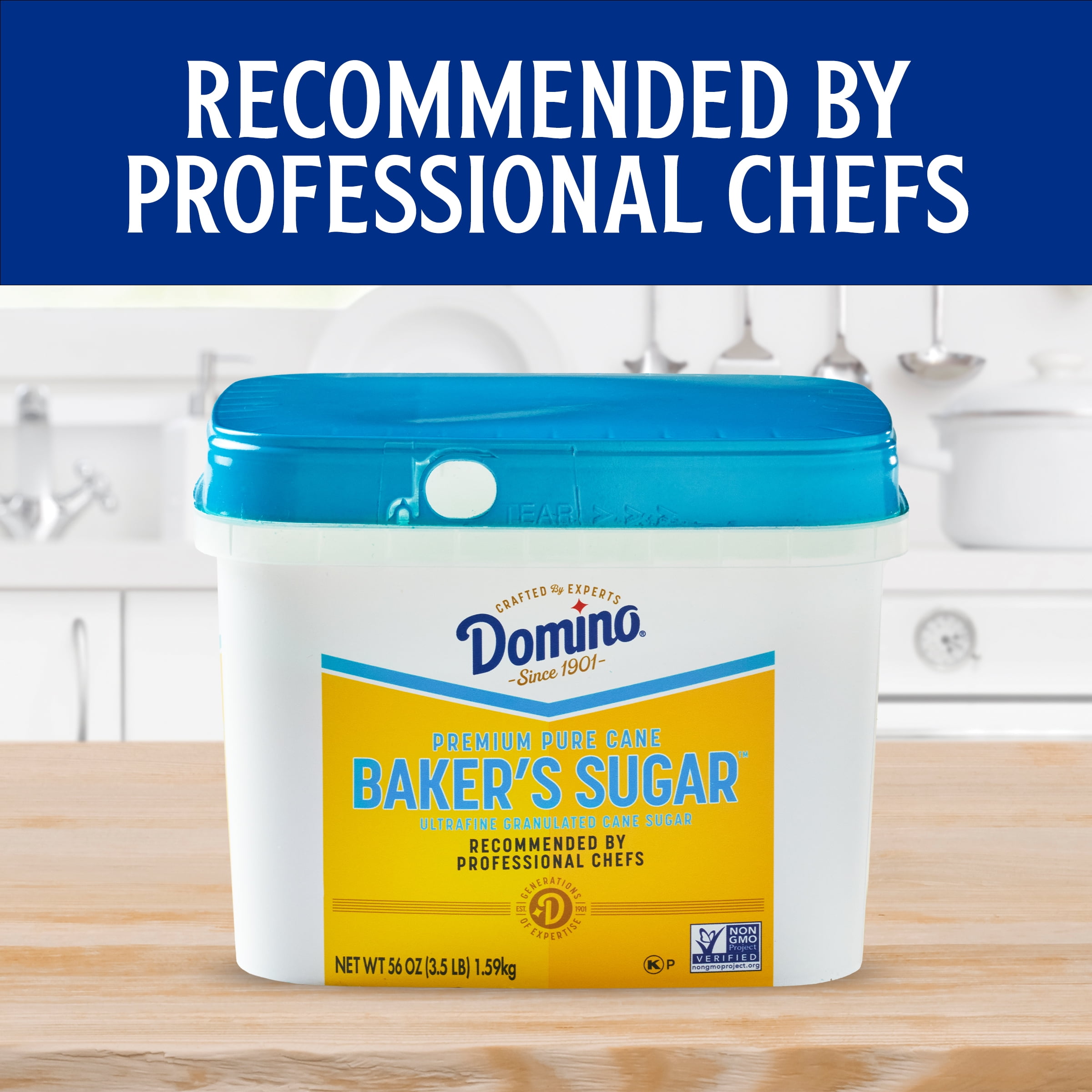 Domino Pure Cane Ultrafine Granulated Baker's Sugar 3.5 lb Tub