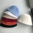 thumbnail image 2 of LinYooLi Rabbit Hairy Hat Female Autumn And Winter Versic Plush Fisherman Hat Version Of The Face, Small Bucket Hat, Warm Basin Hood, 2 of 9