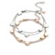 thumbnail image 1 of Pulsera con cadena de eslabones de acero inoxidable Love con dijes de corazón en blanco para pareja, cierre de broche de palanca, 2 piezas, 1 of 4