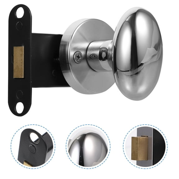 PAMINGONO 1 Set Concealed Door Handles Locking Deadbolt Silver Suitable for Bathroom and Toilet Door