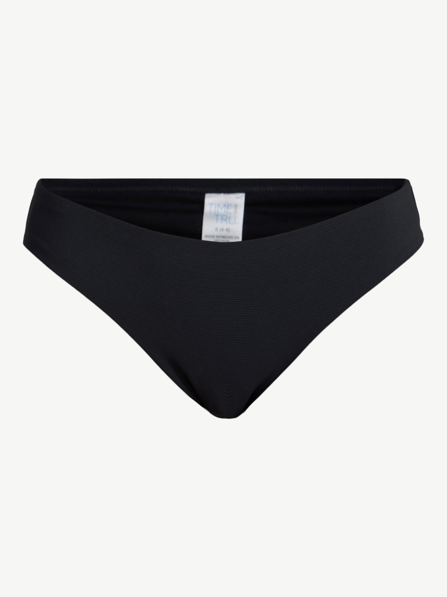 Time and Tru Women's and Women's Plus Size Ribbed Low Rise Bikini Bottoms, Sizes XS-3X