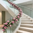 thumbnail image 5 of Hovilon 6ft Artificial Simulated Rose Vine - 21-Head Faux Rose Garland with Realistic Flowers, Flexible Green Floral Vine for Wedding Backdrop Wall, Arch, Mantel, and Home Party Decoration (Purple), 5 of 6