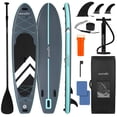 thumbnail image 1 of SereneLife Planche à Roulettes Gonflable de 10 Pieds avec Accessoires de SUP de Qualité Supérieure - Conception Stable de 32” de Large avec Coussinet de Plateau Antidérapant en EVA, pour Jeunes et Adultes, Capacité de 350 Lb, 1 of 5