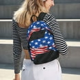 thumbnail image 5 of Yiaed Shark With USA Flag Print Print Laptop Backpack Travel Canvas Backpack Vintage Aesthetic Backpack for School Knapsack Backpack Backpack for School-Small, 5 of 5