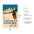 thumbnail image 2 of Cortina D'ampezzo Ski Resort - Italian Alps - Vintage Travel Poster c.1920 - Master Art Print (Unframed) 12in x 18in, 2 of 4