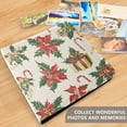 thumbnail image 4 of FORMRS 3 Ring Photo Album 4"x6" Self Adhesive Large Capacity PU Leather Cover, Red Christmas Poinsettia, 4 of 8
