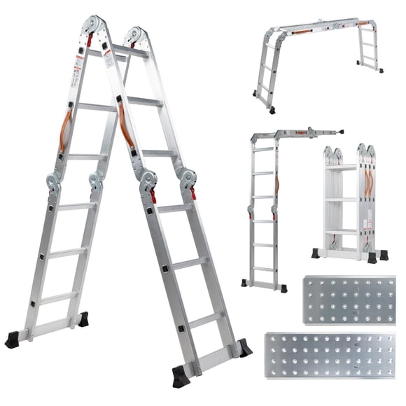 Escalera Multiposiciones De Aluminio 3.5 Metros 12 Peldaños Kingsman KMEM35