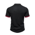 thumbnail image 5 of Yifymode Ribbed Polo T-Shirts for Men Summer Casual Button Up Short Sleeve Shirts Textured Collared Cuban Shirt Knit Henley Tops Black L, 5 of 5