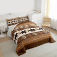 thumbnail image 3 of Homewish Retro Bohemian Aztec Bedding Comforter Set for Adult, Tribal Triangle Abstract Twin Comforter Sets, Cowgirl Cowboy Reversible Bedding Set, Breathable Home Decor, 2-Piece, 3 of 8