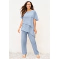 thumbnail image 2 of Roaman's Women's Plus Size Plus-Size 2 Piece Tierred Ruffle Top And Pant Set, 2 of 5