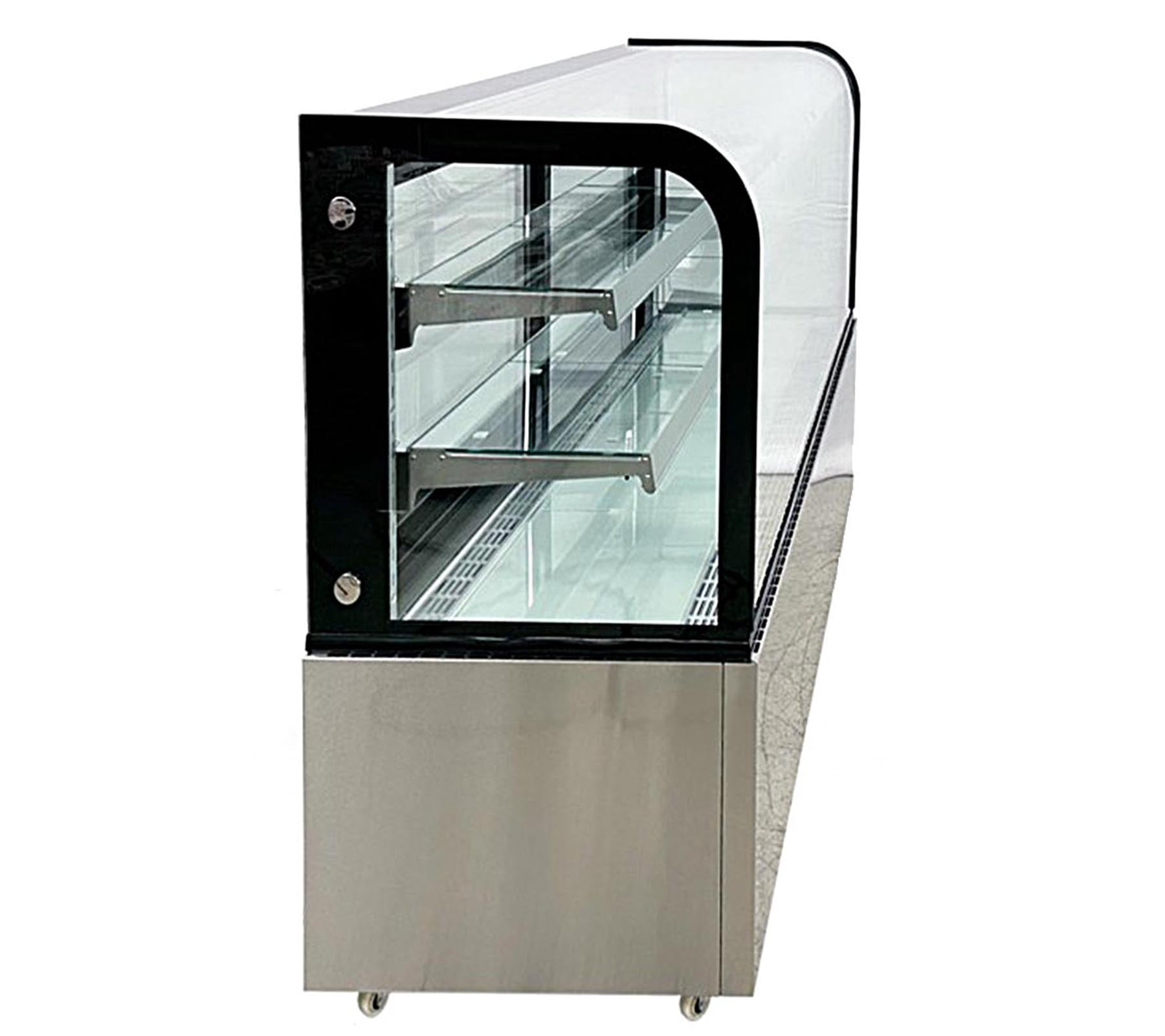 72" Commercial Refrigerated Bakery Display Case, Curved Glass Cake Showcase Refrigerator, 3 Shelf Pastry Display, NSF