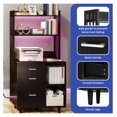 thumbnail image 2 of JTAOT 25" Filing Cabinet With Lights & Power Hub 3 Drawers Bookshelf File Office Storage, 2 of 6