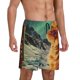 thumbnail image 2 of Balery Space Adventurer Cat Pantalones cortos de pijama de punto de algodón para hombre con cinturilla y bolsillos-XX-Large, 2 of 6