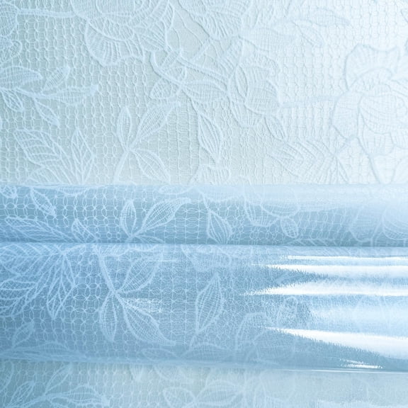 White Lace Flower Window Privacy Film Stained Glass Door Decals Static Cling Tints for Home Sun Blocking Decor Removable Stickers