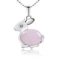 thumbnail image 2 of Colliers & Pendentifs Lapin Perles Animal Chakra Reiki Cristal Rose Violet, 2 of 6