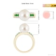 thumbnail image 5 of ANGARA South Sea Cultured Pearl Ring with Emeralds in 14K Yellow Gold for Women | June Birthstone, Birthday, Anniversary, Jewelry Gift for Women | Pearl Ring, 5 of 9