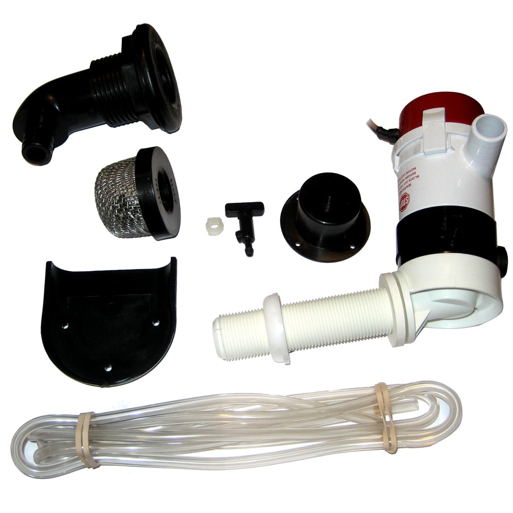 Rule 12V Gentle Flow Oxygenator Livewell Bait Pump Kit, 700 GPH