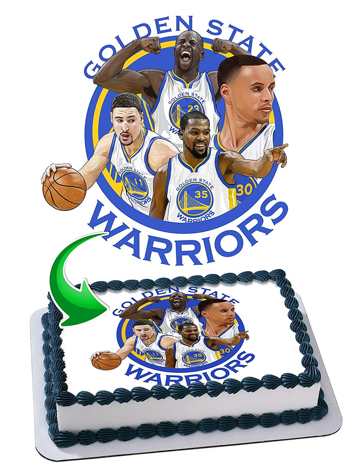 NBA Logo Basketball Edible Cake Toppers Round – Ediblecakeimage