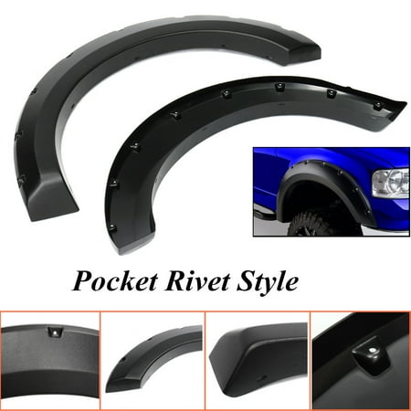 Ford Passenger Side Fender - For 2004-2008 Ford F150 4pcs Pocket Rivet Bolt On Style Side Fender Wheel Flares