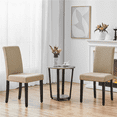 thumbnail image 2 of Yaheetech 4pcs Parson Fabric Upholstered Dining Chairs with Solid Wood Legs, Khaki, 2 of 8