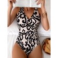 thumbnail image 4 of CNKOO Maillot de Bain une-Pièce pour Femmes, Mode Europe et États-Unis, Sac Croisé, Cordon de Serrage Plissé, Style Vacances, 4 of 5