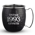 thumbnail image 1 of PERSONALIZED Birthday Gift Year Custom Engraved Moscow Mule Mug Classic Round Rolled Rim and Sturdy Handle, Hammered Black Finish 16 oz, Vintage, 1 of 9