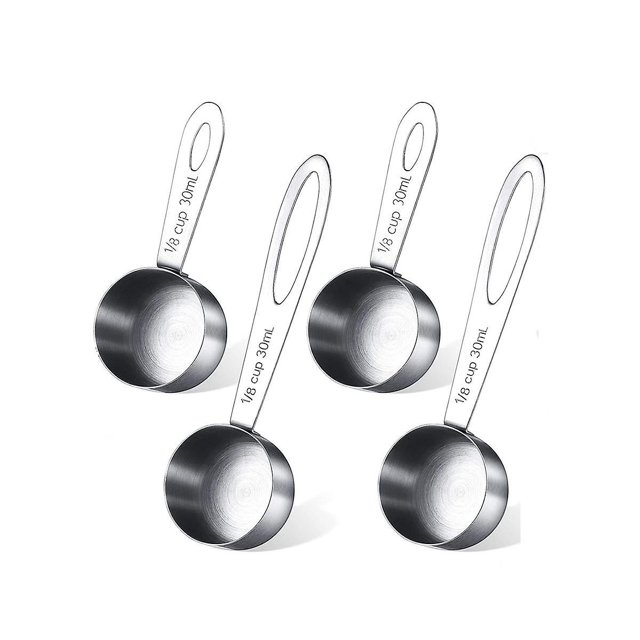 piezas de cucharas medidoras de café de acero inoxidable para café, té, azúcar y plata, plata