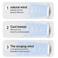 thumbnail image 5 of 7.4" Foldable Portable Fan, 2 in 1 Desk Fan and Hanging Fan, 90° Adjustable, 3 Speeds, USB Charge Table Fan for Home, Office and Outdoor, White, 5 of 10