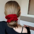 thumbnail image 3 of HSHDLDF 2 Pcs Chouchous Rouges Grande Taille pour Cheveux Femmes Bandes Élastiques pour Cheveux, 3 of 3