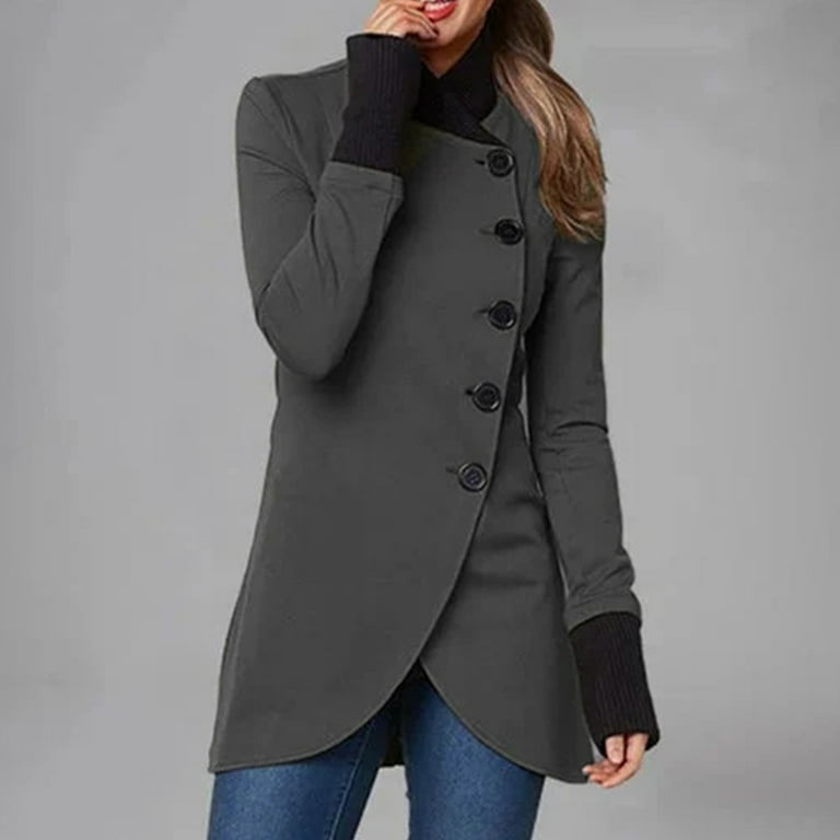 New Single-Breasted Plush Irregular Solid Color Coat New Single-Breasted Plush Irregular Solid Color Coat