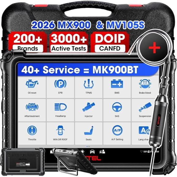 Autel Bidirectional Scanner MX900 with MV105S, 3000  Active Test, 40  Service, All System Diagnostics, FCA 11 OS