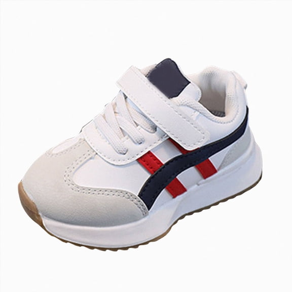 CAUYDY Toddler Boy Shoes Casual Sneakers with Water and Stain Resistant Soft Upper Hook and Loop Easy On and Off Wide Toe Box Lightweight Non-Slip Sole for Daily Wear(L101-White,12)