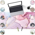 thumbnail image 3 of Desk mat XXL Mouse pad, Pink Rose Gold Marble Office Supplies and Accessories Decor Office for Women 31.5X15.75in,Stitched Edges Smooth Surface and Non-Slip Rubber Bottom,Large Mouse pad for Desk …, 3 of 6