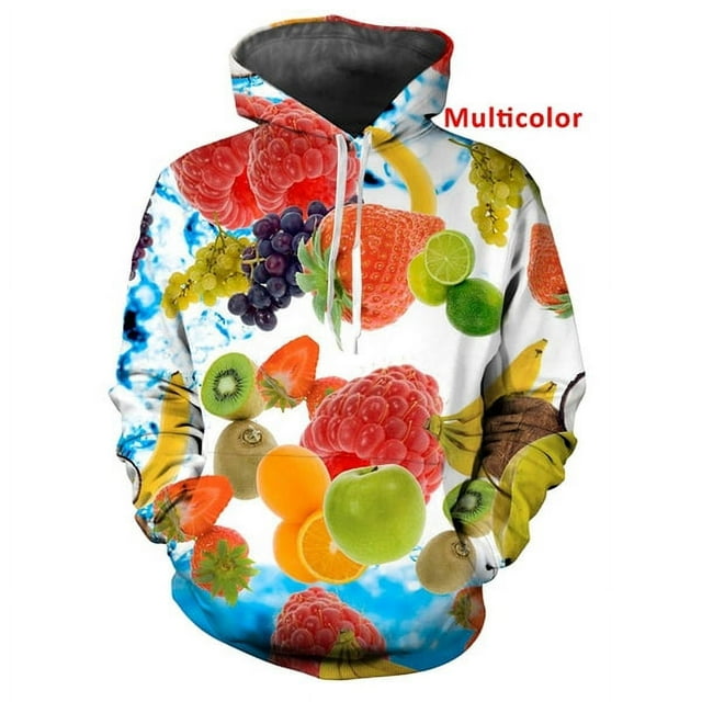 Sweat à Capuche Homme Imprimé 3D Fruit Coloré Mode Personnalité Manches Longues Décontracté Style Hip Hop
