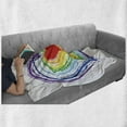 thumbnail image 6 of Love Soft Flannel Fleece Blanket, Love Themed Nested Rainbow Heart with a Simplistic Style Vibrant Colored Work of Art, Cozy Plush for Indoor and Outdoor Use, 50" x 70", Multicolor, by Ambesonne, 6 of 6