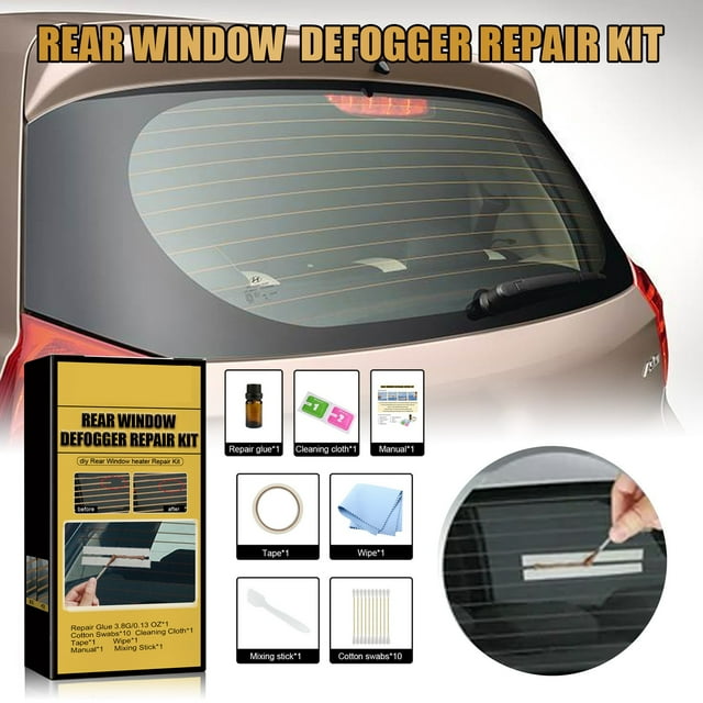 Xuewenshw Windshield Kit Car Rear Window Kit Car Tool For Scratched Window Kit For Car Scratches & Broken Grid Lines Rear 4ml Silicone Sealer Remover
